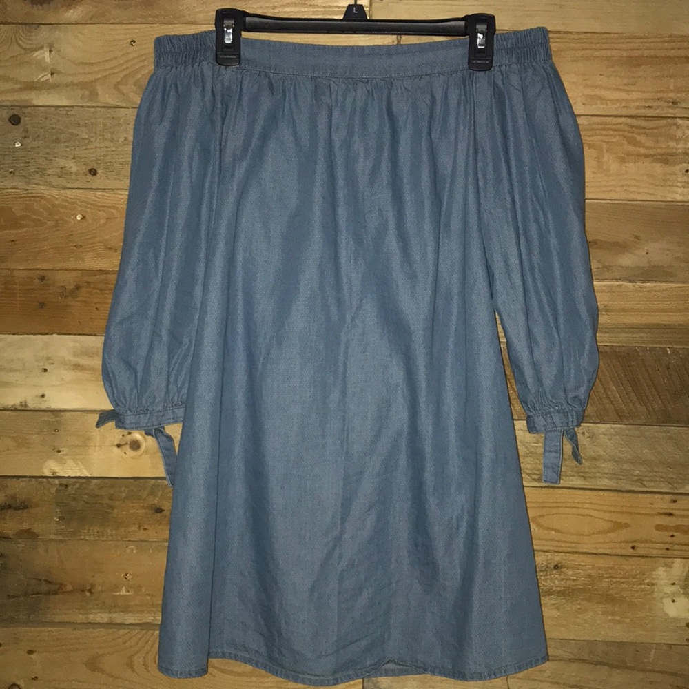 Off The Shoulder Chambray Tunic/Blouse